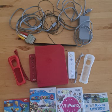 Wii red plus 4 games