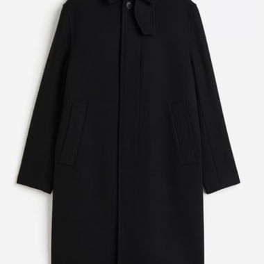 Cappotto oversize in lana nera