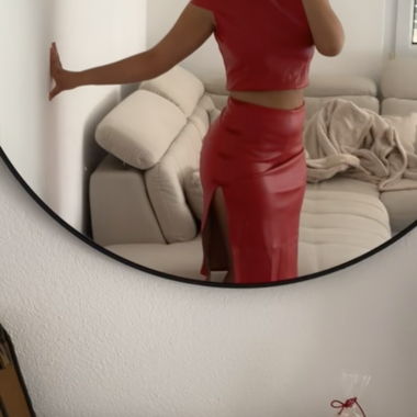 Rotes Kunstleder-Set