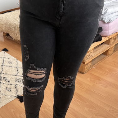 Missguided Plus black ripped skinny jeans EUR 48