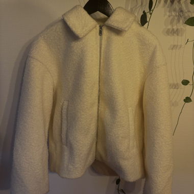 Veste bouclé blanche, oversize