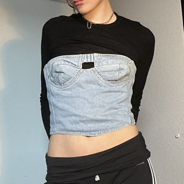Denim corset