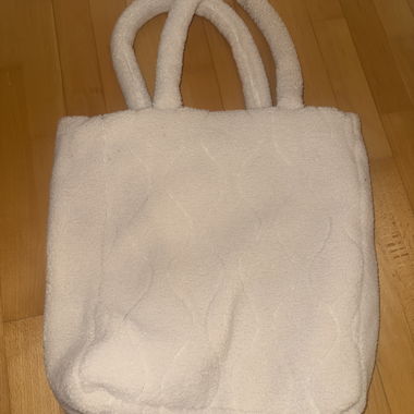 Cream Sherpa Tote Bag