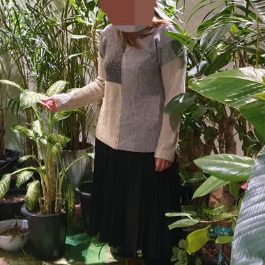 Comfortable grey knit sweater