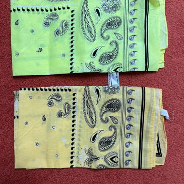 2 bandanas jaune pastel et jaune néon