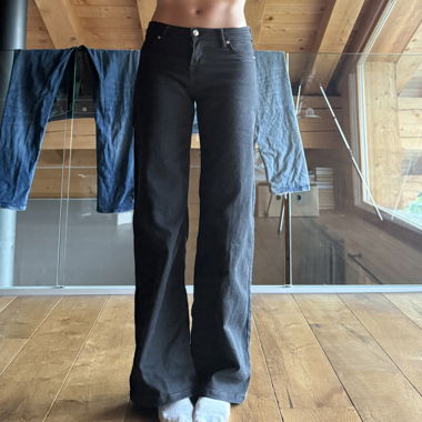 Schwarze Wide-Leg-Jeans