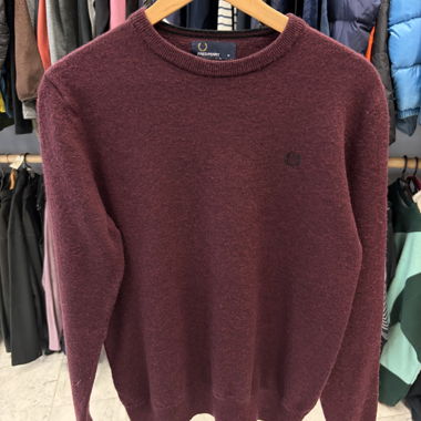 Maglione Fred Perry bordeaux in merino taglia M 