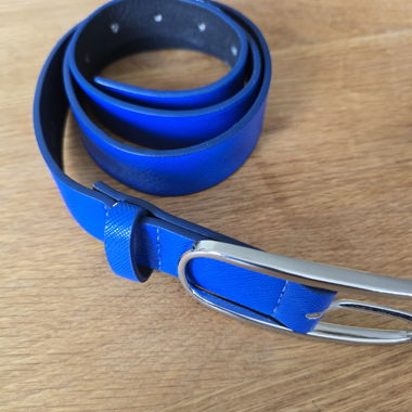 Bright Blue Anna Field Belt with Silver Buckle