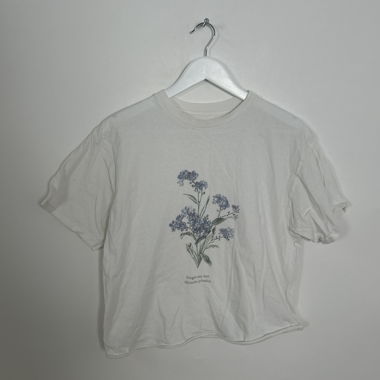 Weisses T-Shirt mit floralem Grafikprint