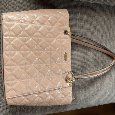 Pink quilted tote bag