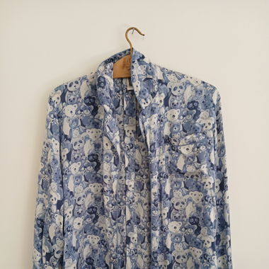 Silk Shirt with Bears Size L