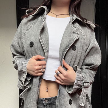 Grey denim coat 