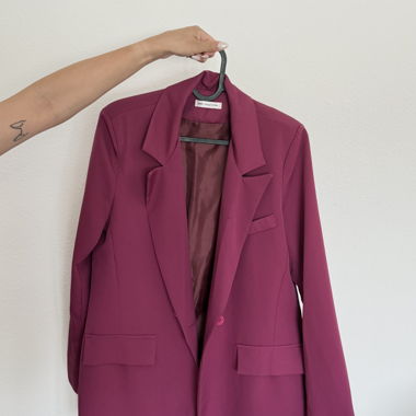 Magenta blazer and trousers set