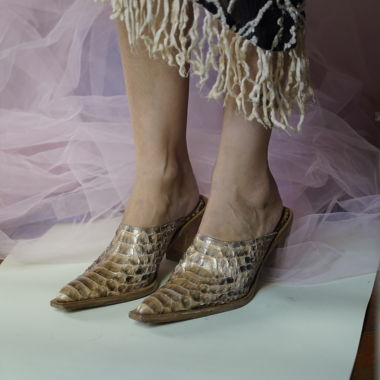 „William“ italienische Snake-Mules, Holzabsatz