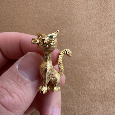 Spilla vintage a forma di gatto del marchio Craft