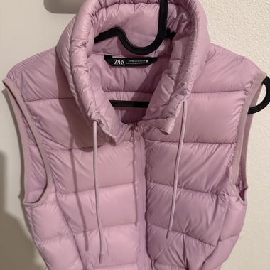 ZARA quilted vest pink