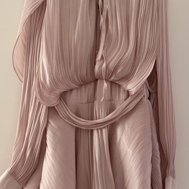 Powder Pink Pleated Dress