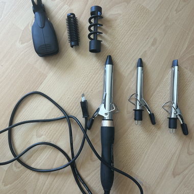 Haarglaetter und Lockenstab-Set