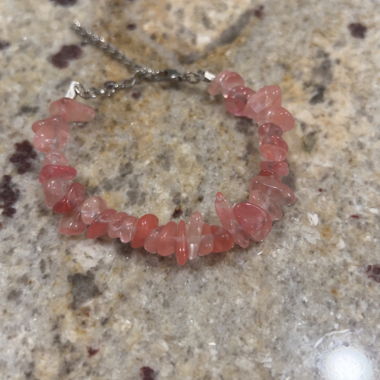Pink Stone Bead Bracelet