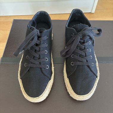 Baskets plateforme en toile noires