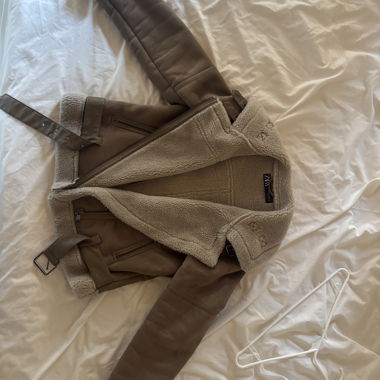 Giacca Zara beige screziata effetto camoscio
