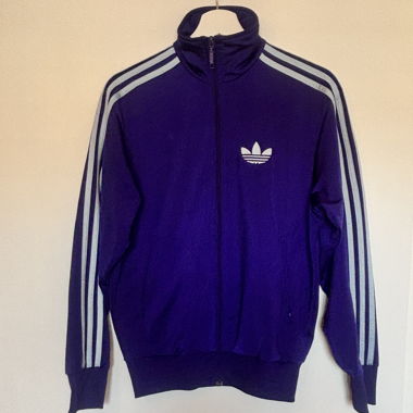 Lilac Adidas Track Jacket, Light Blue Stripes 