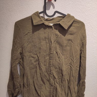 Modische Damenbluse Gr. 36, Khaki, Baumwolle