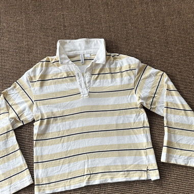 Striped H&M Divided Long-Sleeve Crop Top XS