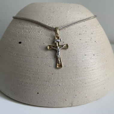 Gold Cross necklace with jesus