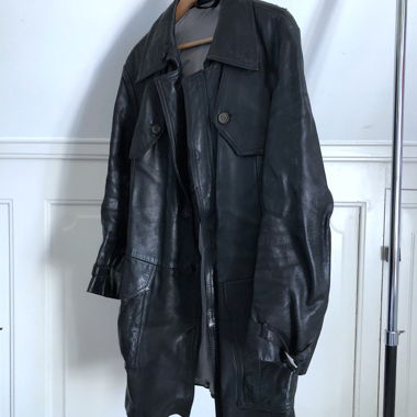 Manteau en cuir - Noir - Taille L - Style Matrix