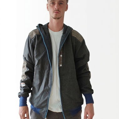 Veste à capuche à motif à carreaux