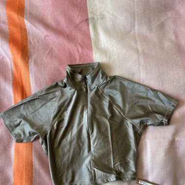 Skims shine t-shirt mit zip front