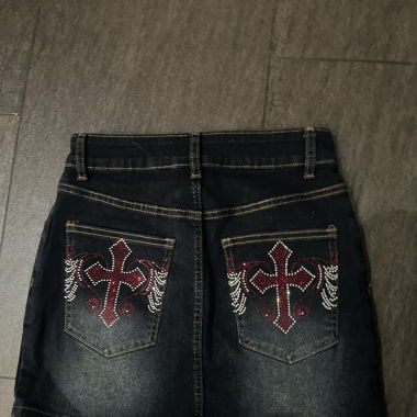 Gonna di Jeans con croce - gonna goth, y2k