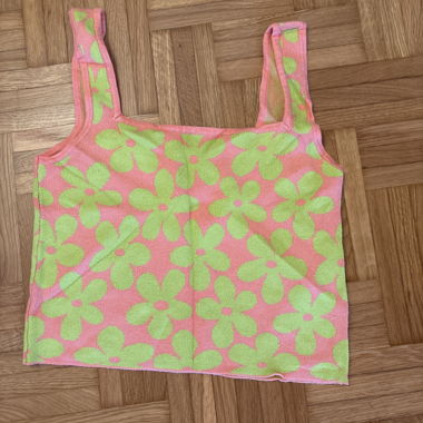 Pink Floral Print Crop Top
