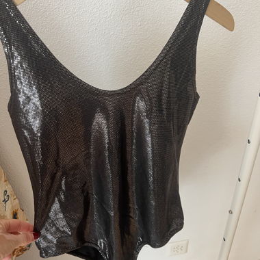 Black Shiny Bodysuit