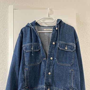 Jeansjacke mit Kaputze, 1x getragen