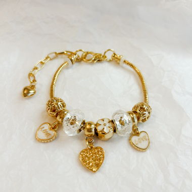 LOVE CHARM BRACELET ARMBAND WHITE