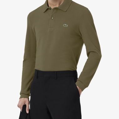 Polo a maniche lunghe Lacoste verde abete
