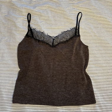 Mango Brown Wool Lace Cami