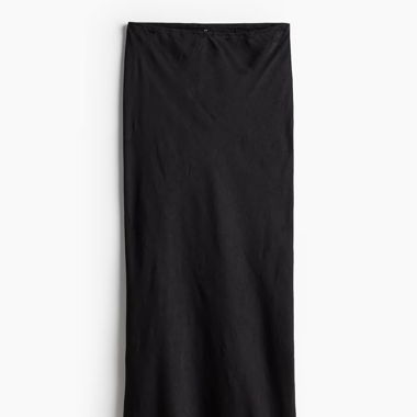 Gonna lunga stile satin nero