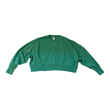 Felpa Nike vintage verde – Logo ricamato – Vestibilità ampia
