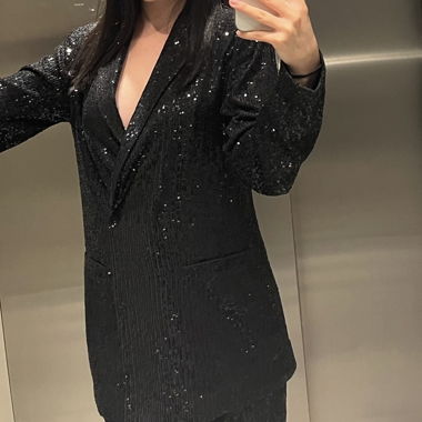 Eleganter schwarzer Pailletten Set von Pull&Bear 