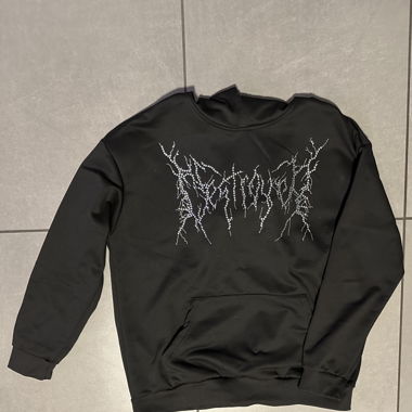 Rhinestoned Hoodie Black