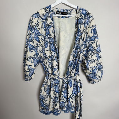 Zara floral wrap romper