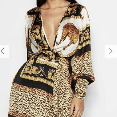 Nuovo vestito da spiaggia leopardato S