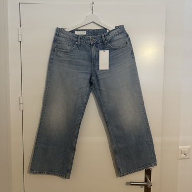 Zara cropped wide-leg jeans