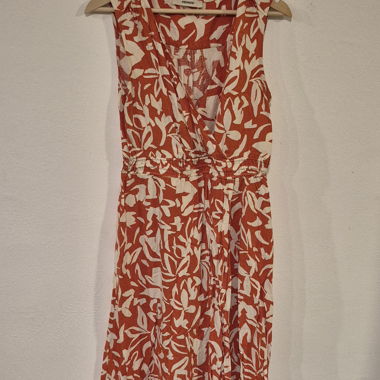 Ärmelloses Midikleid Promod orange mit Muster