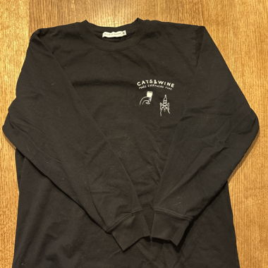 Black Longsleeve Cats & Wine