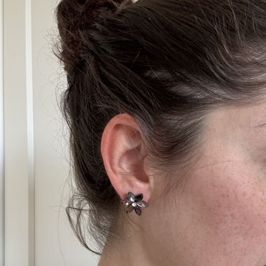 Flowers Earrings - Purple