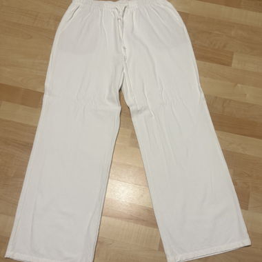 Pantalon en lin blanc, Stradivarius, taille L
